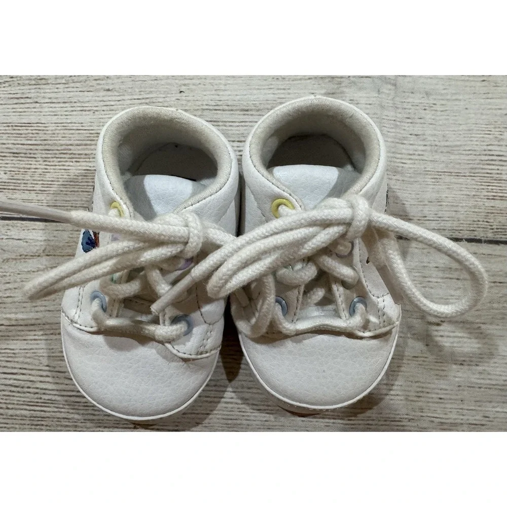 Vintage Keds Y2K Stork Embroidered 21st Century Baby Crib Shoes Sz 1